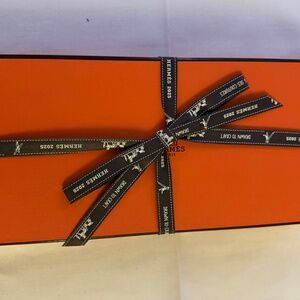 EMPTY Hermes Flat Rectangle Box with 2025 Ribbon and Tissue
